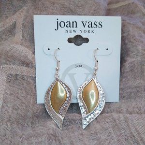 Leaf Shape Earrings | Silver and Rose Gold Tone